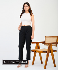 Black Cotton Pant