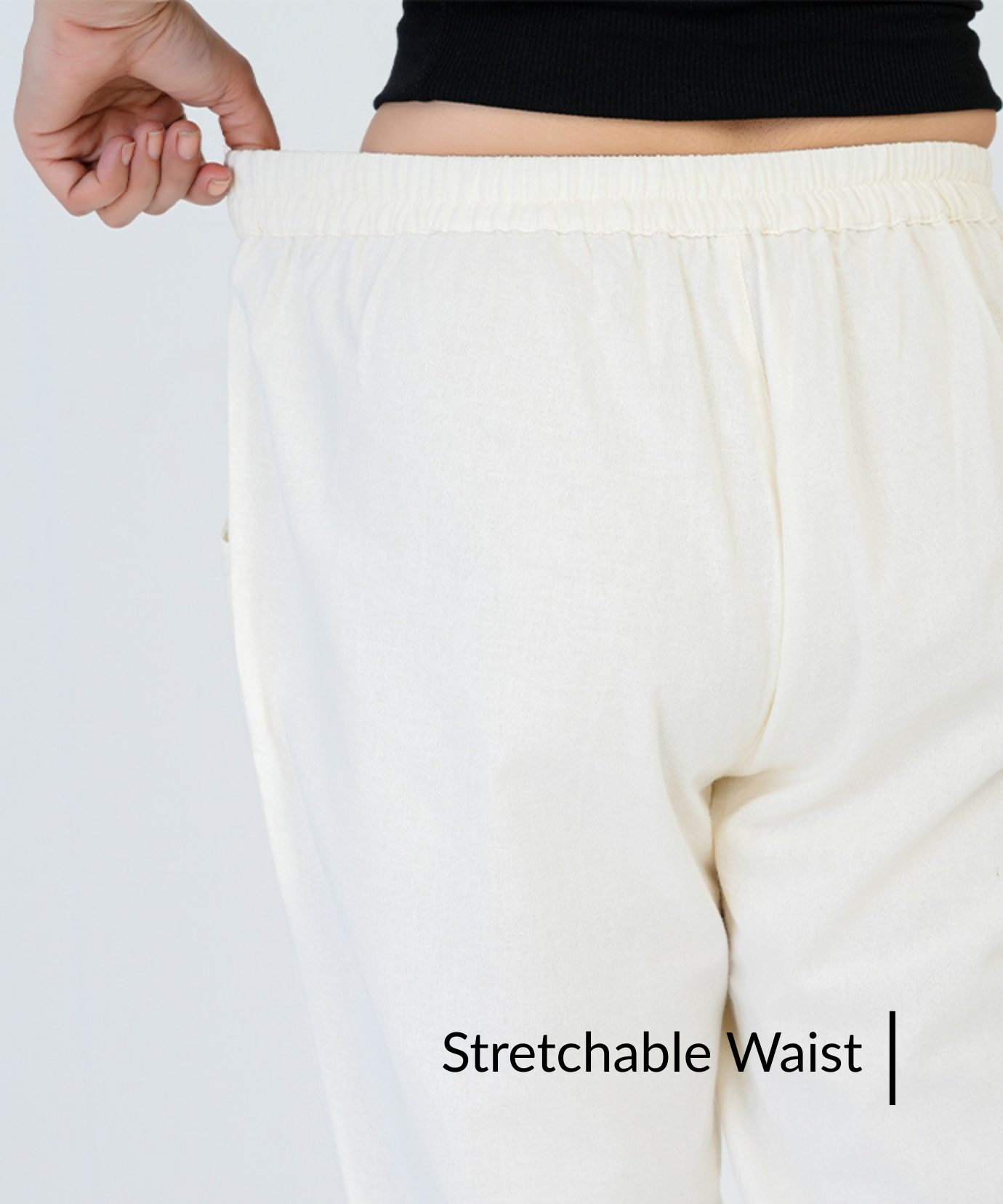 Black & Off-white wide leg cotton pant Combo
