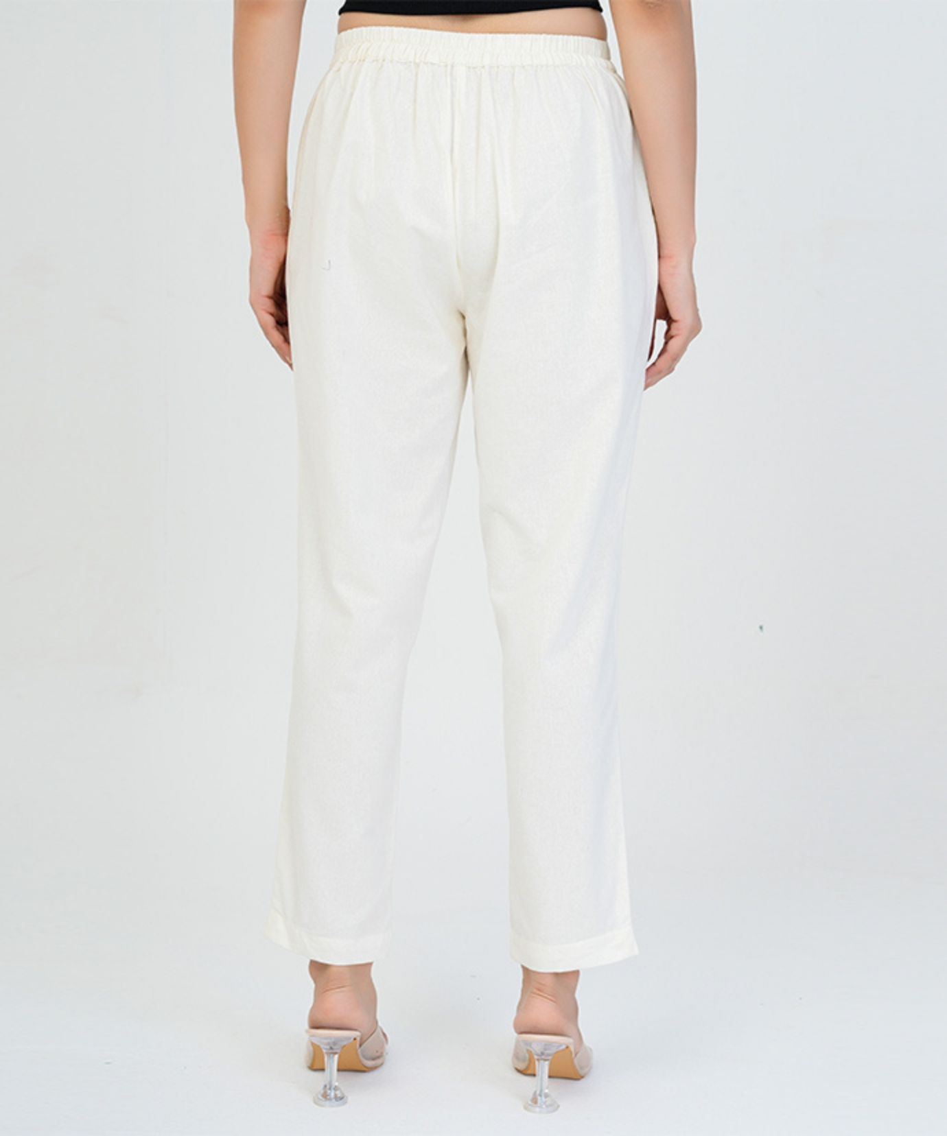 Black & Off-white wide leg cotton pant Combo