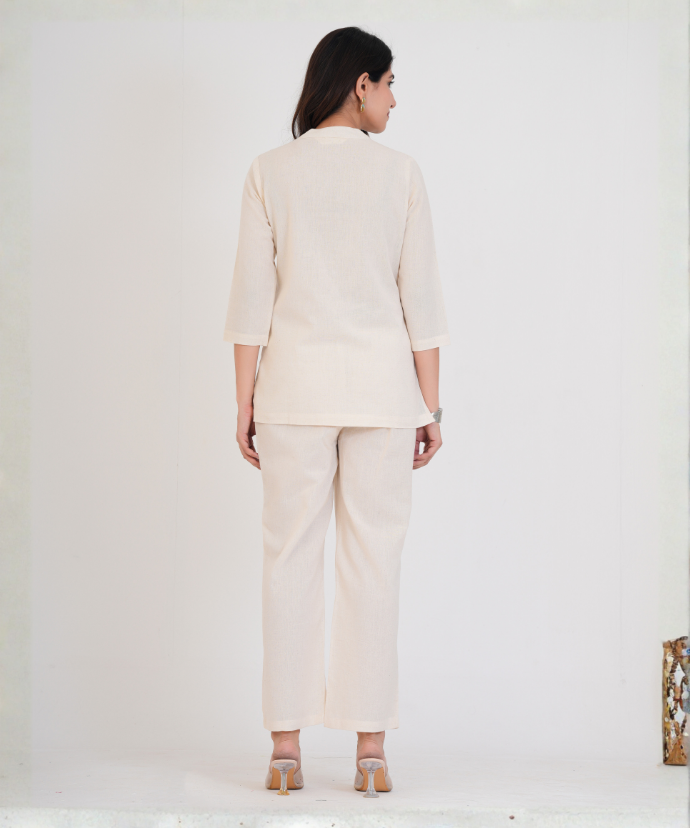 Ecro Airy Linen Short Kurta Co-ord Set