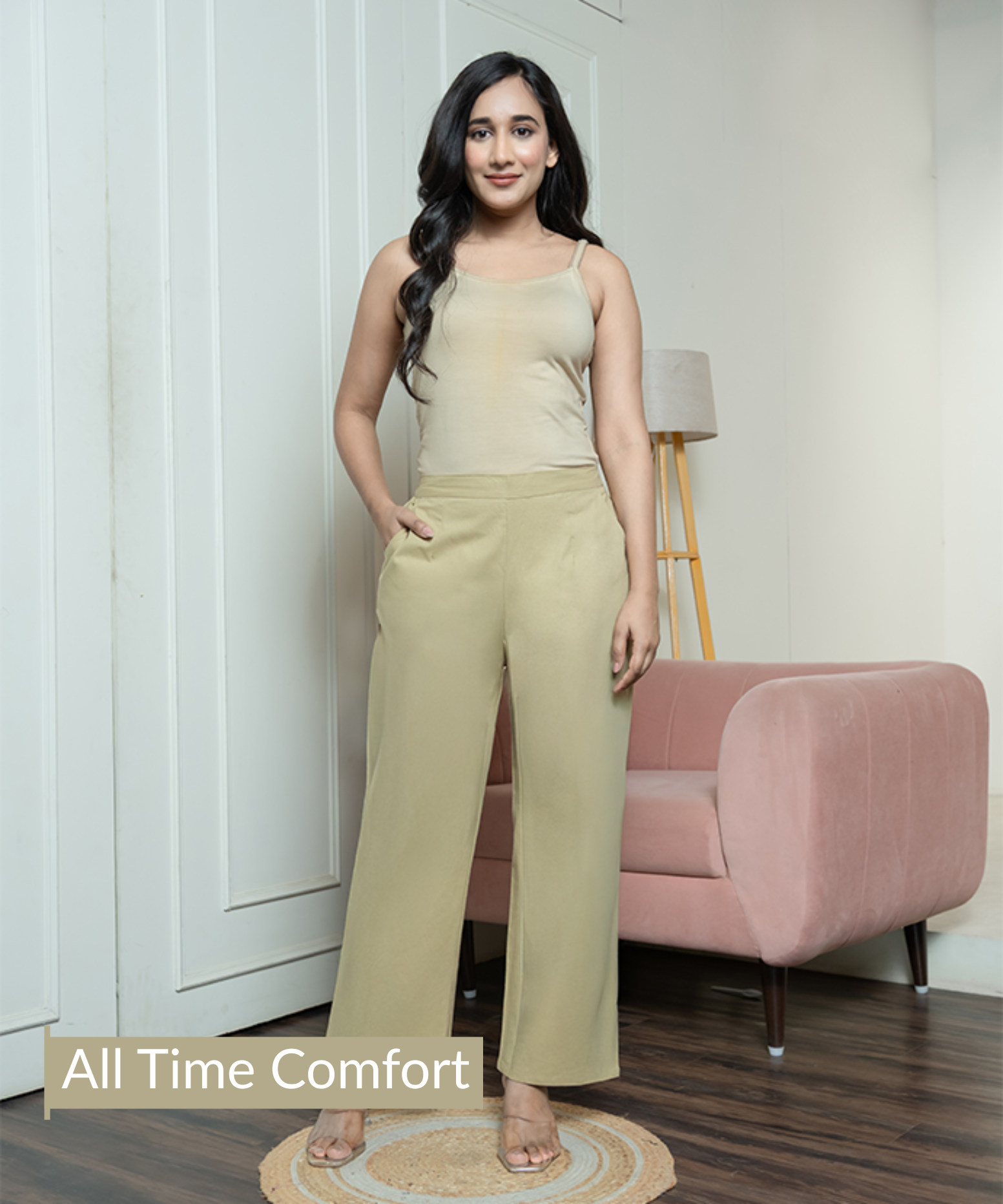 Early brown  Wide Leg Cotton Pant