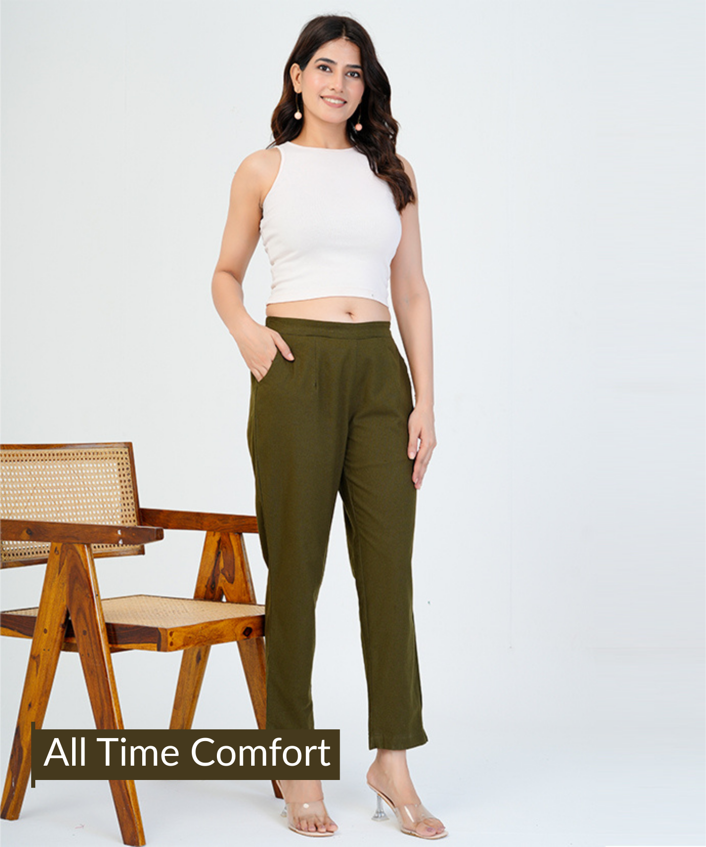 Olive Green Cotton Pant