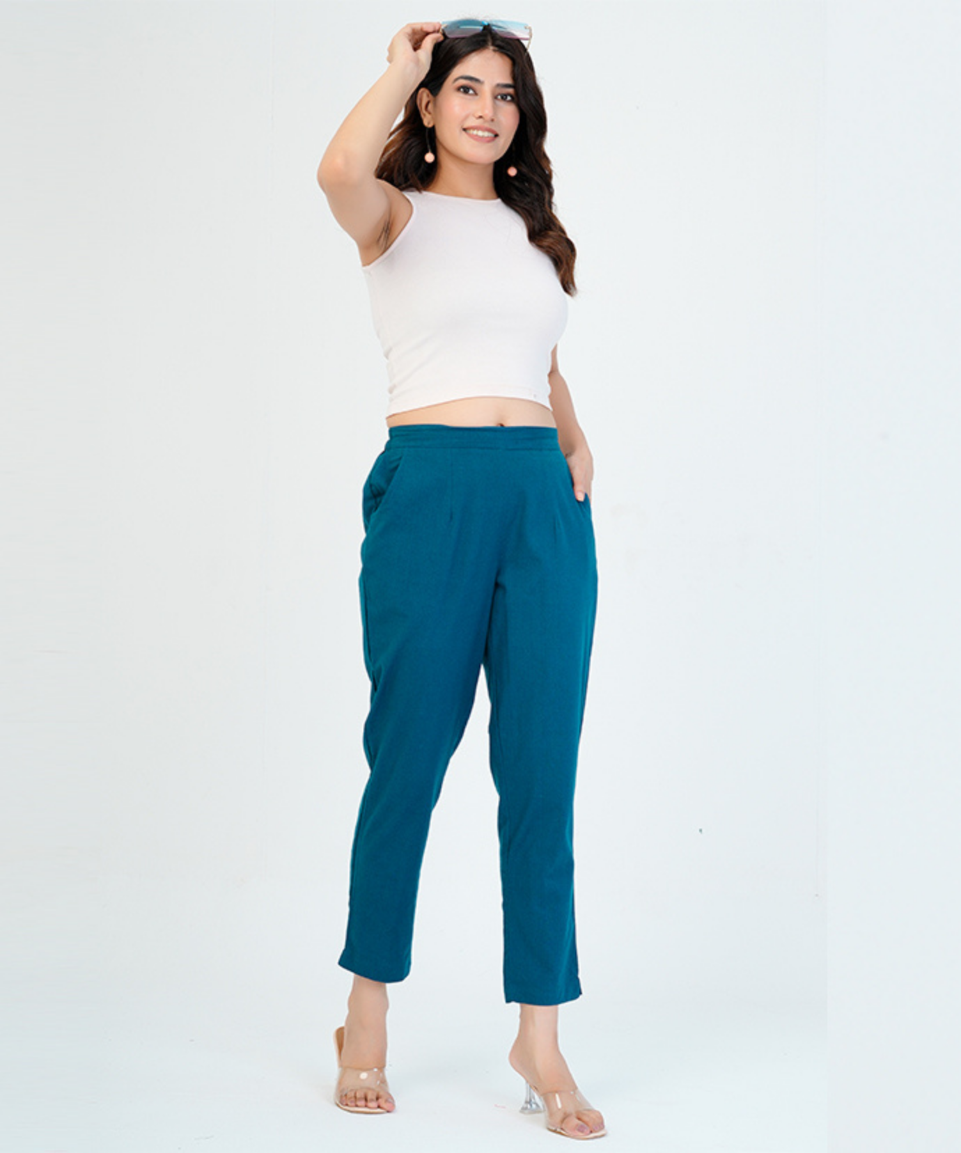 Peacock Blue Cotton Pant