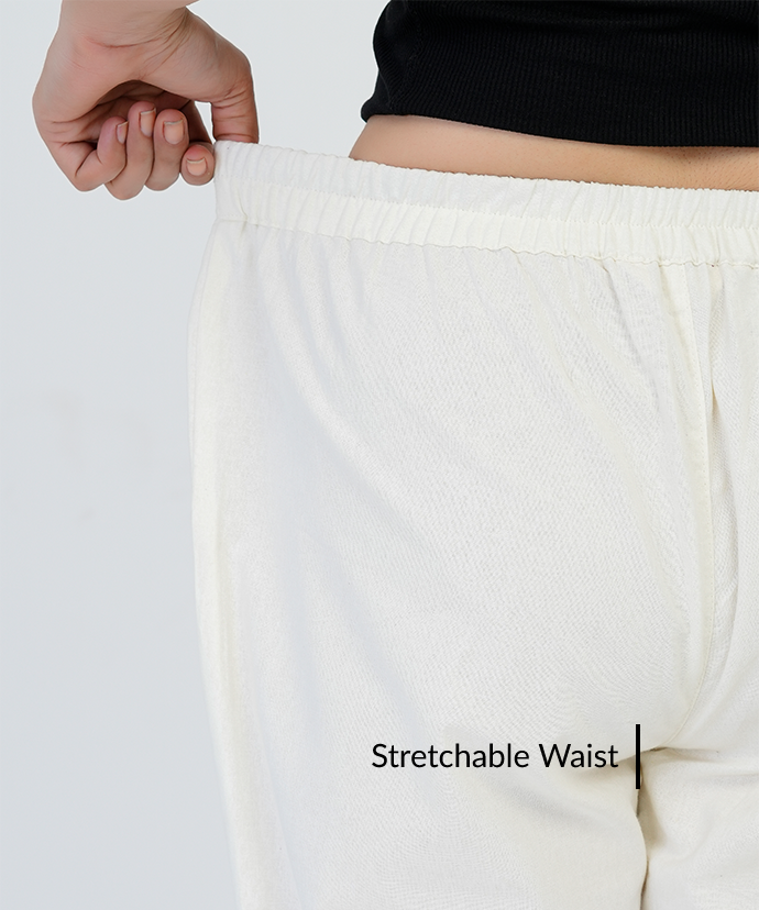 Off - White Wide Leg Cotton Pant