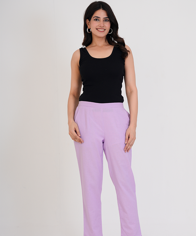 Lilac Cotton Pant