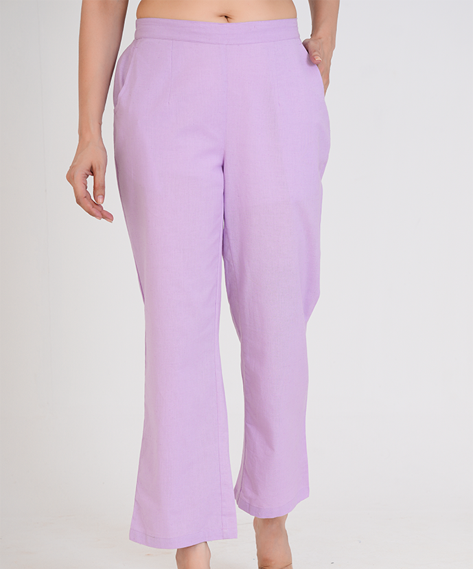Lilac Wide Leg Airy Linen Pant