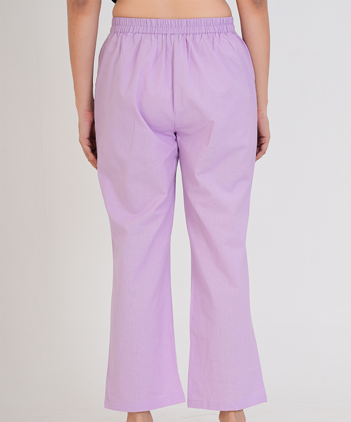 Lilac Wide Leg Airy Linen Pant